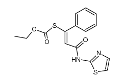 3-ethoxycarbonylsulfanyl-3-phenyl-N-thiazol-2-yl-acrylamide Structure