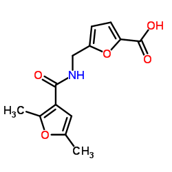 5-([(2,5-DIMETHYL-FURAN-3-CARBONYL)-AMINO]-METHYL)-FURAN-2-CARBOXYLIC ACID structure