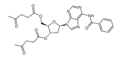 N-benzoyl-3',5'-di-O-levulinyl-2'-deoxyadenosine Structure