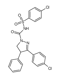 3-(4-chloro-phenyl)-N-[(4-chloro-phenyl)sulfonyl]-4-phenyl-4,5-dihydro-1H-pyrazole-1-carboxamide Structure
