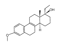 17aα-Ethyl-3-methoxy-Δ1,3,5(10),8-D-homo-oestratetraen-17aβ-ol结构式