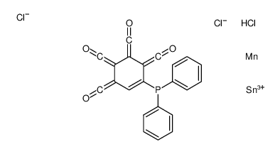 diphenyl-[3,4,5,6-tetrakis(oxomethylidene)cyclohexen-1-yl]phosphanium,manganese,trichlorotin结构式