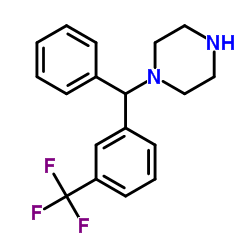 1-{Phenyl[3-(trifluoromethyl)phenyl]methyl}piperazine结构式