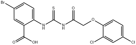 5-bromo-2-[[[[(2,4-dichlorophenoxy)acetyl]amino]thioxomethyl]amino]-benzoic acid Structure