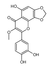 5-Hydroxy-8-(3,4-dihydroxyphenyl)-7-methoxy-6H-1,3-dioxolo[4,5-h][1]benzopyran-6-one结构式