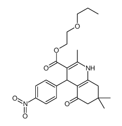 2-propoxyethyl 2,7,7-trimethyl-4-(4-nitrophenyl)-5-oxo-1,4,6,8-tetrahydroquinoline-3-carboxylate Structure