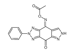 2-phenyl-2H,6H-[1,2,3]triazolo[4,5-f]indazole-4,8-dione 8-(O-acetyl-oxime)结构式