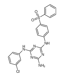 N-(4-benzenesulfonyl-phenyl)-N'-(3-chloro-phenyl)-[1,3,5]triazine-2,4,6-triamine结构式