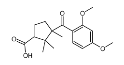3-(2,4-dimethoxybenzoyl)-2,2,3-trimethylcyclopentane-1-carboxylic acid结构式