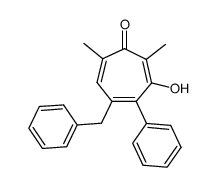 5-Benzyl-3-hydroxy-2,7-dimethyl-4-phenylcyclohepta-2,4,6-trienon结构式