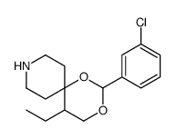 2-(3-chlorophenyl)-5-ethyl-1,3-dioxa-9-azaspiro[5.5]undecane结构式