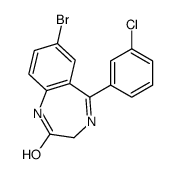 7-bromo-5-(3-chlorophenyl)-1,3-dihydro-1,4-benzodiazepin-2-one结构式