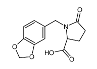 (2S)-1-(1,3-benzodioxol-5-ylmethyl)-5-oxopyrrolidine-2-carboxylic acid Structure