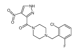 [4-[(2-chloro-6-fluorophenyl)methyl]piperazin-1-yl]-(4-nitro-1H-pyrazol-5-yl)methanone Structure