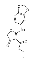 ethyl 2-(benzo[d][1,3]dioxol-5-ylamino)-4-oxo-4,5-dihydrofuran-3-carboxylate结构式