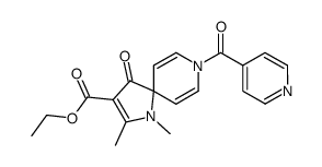 ethyl 8-isonicotinoyl-1,2-dimethyl-4-oxo-1,8-diazaspiro[4.5]deca-2,6,9-triene-3-carboxylate Structure
