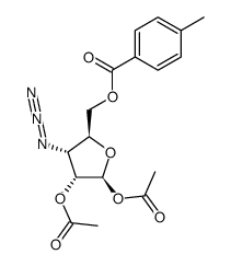 3-Azido-1,2-di-O-acetyl-5-O-(4-methylbenzoyl)-3-deoxy-beta-D-ribofuranose结构式
