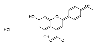 4-Carboxy-5,7-dihydroxy-2-(4-methoxyphenyl)-1-benzopyrylium chloride Structure