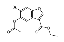 ethyl 5-acetoxy-6-bromo-2-methylbenzofuran-3-carboxylate Structure