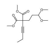 dimethyl 2-but-1-ynyl-2-(3,3-dimethoxypropyl)propanedioate结构式