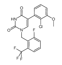 5-(2-chloro-3-methoxyphenyl)-1-[2-fluoro-6-(trifluoromethyl)-benzyl]pyrimidine-2,4-(1H,3H)-dione Structure