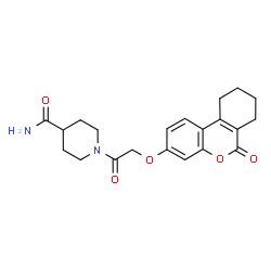 1-[2-[(6-oxo-7,8,9,10-tetrahydrobenzo[c]chromen-3-yl)oxy]acetyl]piperidine-4-carboxamide Structure