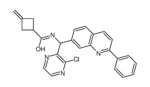 N-((3-chloropyrazin-2-yl)(2-phenylquinolin-7-yl)Methyl)-3-Methylenecyclobutanecarboxamide结构式