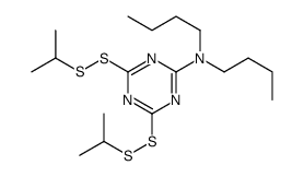 N,N-dibutyl-4,6-bis(propan-2-yldisulfanyl)-1,3,5-triazin-2-amine Structure