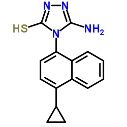 5-​Amino-​4-​(4-​cyclopropyl-​1-​naphthalenyl)​-​2,​4-​dihydro-​3H-​1,​2,​4-​triazole-​3-​thione Structure