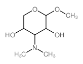 b-D-Xylopyranoside, methyl3-deoxy-3-(dimethylamino)- Structure