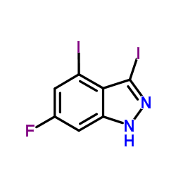 6-Fluoro-3,4-diiodo-1H-indazole structure