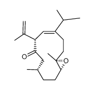 Calyculone A, 4(R*),5(R*)-Epoxy-11-keto-1(S*),10(S*)-cubata-8(E)-18(20)-diene结构式