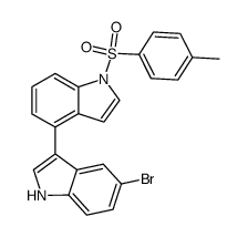 5-bromo-1'-((4-methylphenyl)sulfonyl)-3,4'-bi-1H-indole Structure