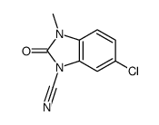 6-chloro-3-methyl-2-oxobenzimidazole-1-carbonitrile结构式