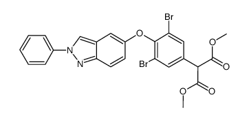 2-[3,5-dibromo-4-(2-phenyl-2H-indazol-5-yloxy)phenyl]-malonic acid dimethyl ester结构式