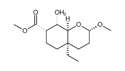 methyl 4,5-C-(2-carbomethoxy-1-hydroxy-1,4-diyl)-2,3,4-trideoxy-4-C-ethyl-α-D-threo-pentopyranoside Structure