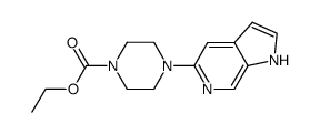 ethyl 4-(1H-pyrrolo[2,3-c]pyridin-5-yl)piperazine-1-carboxylate结构式