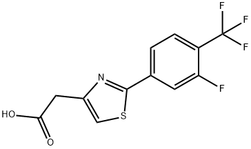 2-(2-[3-FLUORO-4-(TRIFLUOROMETHYL)PHENYL]-1,3-THIAZOL-4-YL)ACETIC ACID结构式