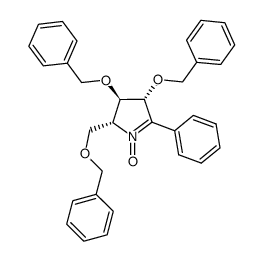 (2R,3R,4R,5R)-3,4-bis(benzyloxy)-2-(benzyloxymethyl)-5-phenyl-3,4-dihydro-2H-pyrrole 1-oxide结构式
