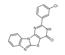 2-(3-chlorophenyl)pyrimido[4',5':4,5]thiazolo[3,2-a]benzimidazol-4(3H)-one结构式