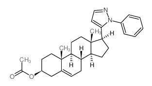 Androst-5-en-3b-ol, 17b-(1-phenylpyrazol-5-yl)-, acetate(ester) (8CI)结构式