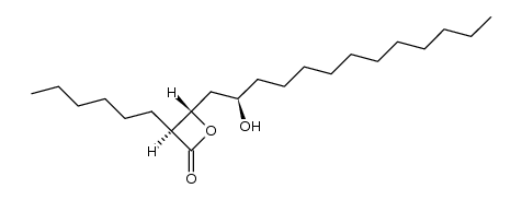 (3S,4S)-3-hexyl-4-((R)-2-hydroxytridecyl)-oxetan-2-one Structure