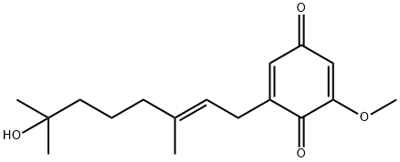 2-[(E)-7-Hydroxy-3,7-dimethyl-2-octenyl]-6-methoxy-2,5-cyclohexadiene-1,4-dione结构式