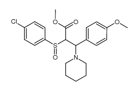 methyl 2-(p-chlorophenylsulphinyl)-3-(4-methoxyphenyl)-3-piperidinopropanoate Structure