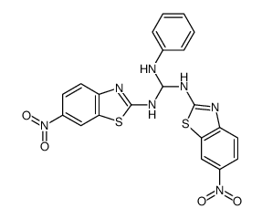 N',N"-bis(6-nitro-1,3-benzothiazol-2-yl)-N-phenylmethanetriamine结构式