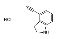 2,3-dihydro-1H-indole-4-carbonitrile hydrochloride结构式