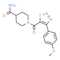 1-{[4-(4-methoxyphenyl)-1,2,3-thiadiazol-5-yl]carbonyl}piperidine-4-carboxamide Structure