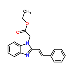 ETHYL 2-(2-STYRYL-1H-1,3-BENZIMIDAZOL-1-YL)ACETATE结构式