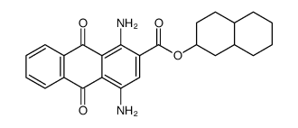 2-Anthracenecarboxylic acid, 1,4-diamino-9,10-dihydro-9,10-dioxo-, decahydro-2-naphthalenyl ester结构式
