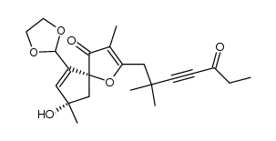 (5R,8S)-2-(2,2-dimethyl-5-oxohept-3-yn-1-yl)-6-(1,3-dioxolan-2-yl)-8-hydroxy-3,8-dimethyl-1-oxaspiro[4.4]nona-2,6-dien-4-one结构式